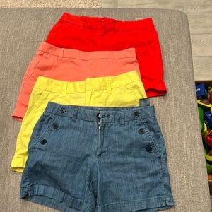 Tommy Hilfiger shorts size 0, Banana republic shorts size P00, mid rise